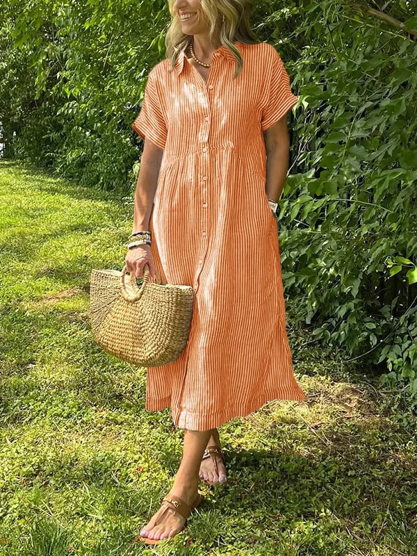 OMNIYA™ | Abito camicia a righe