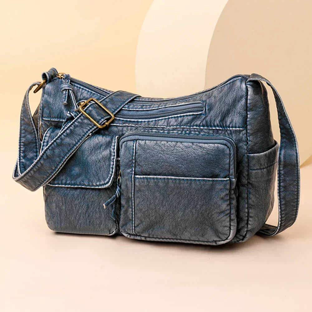 OMNIYA™ | Borsa a tracolla vintage con più scomparti