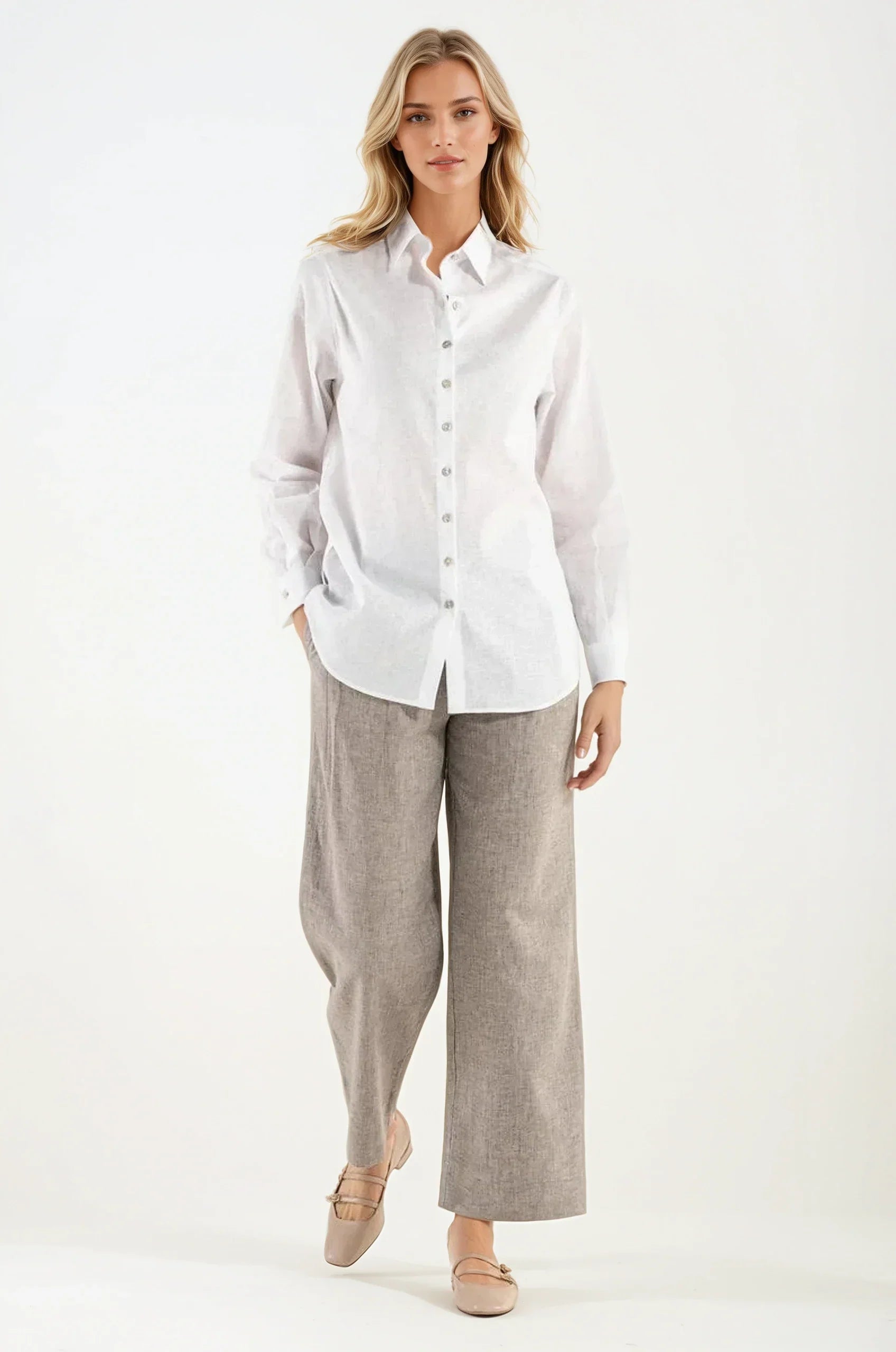 OMNIYA™ | Camicia Bianca in Lino
