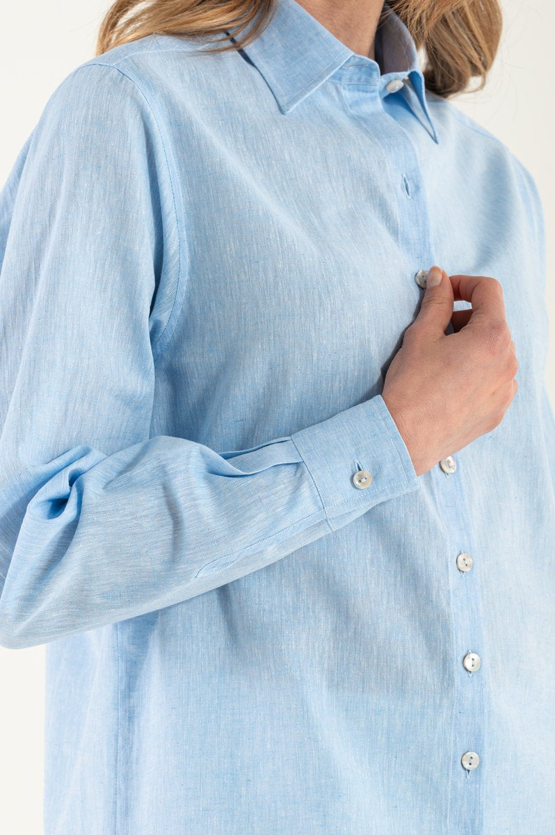 OMNIYA™ | Camicia Azzurra in Lino
