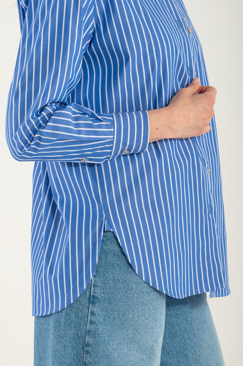 OMNIYA™ | Camicia a Righe Blu in Cotone