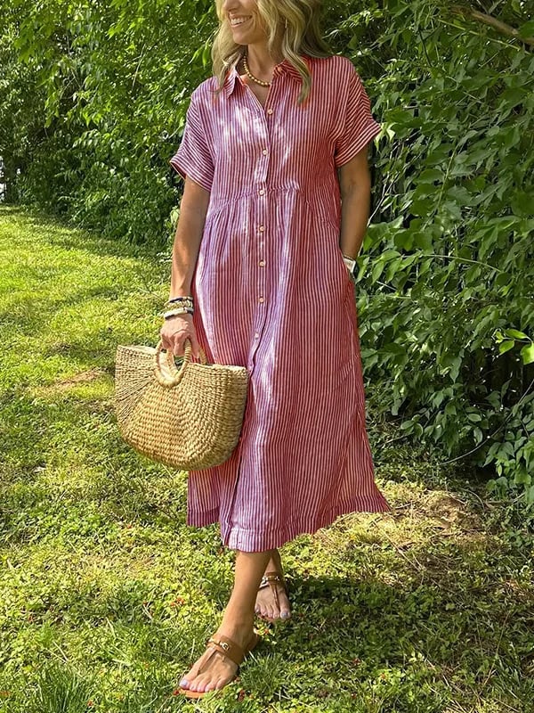 OMNIYA™ | Abito camicia a righe