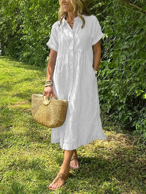 OMNIYA™ | Abito camicia a righe