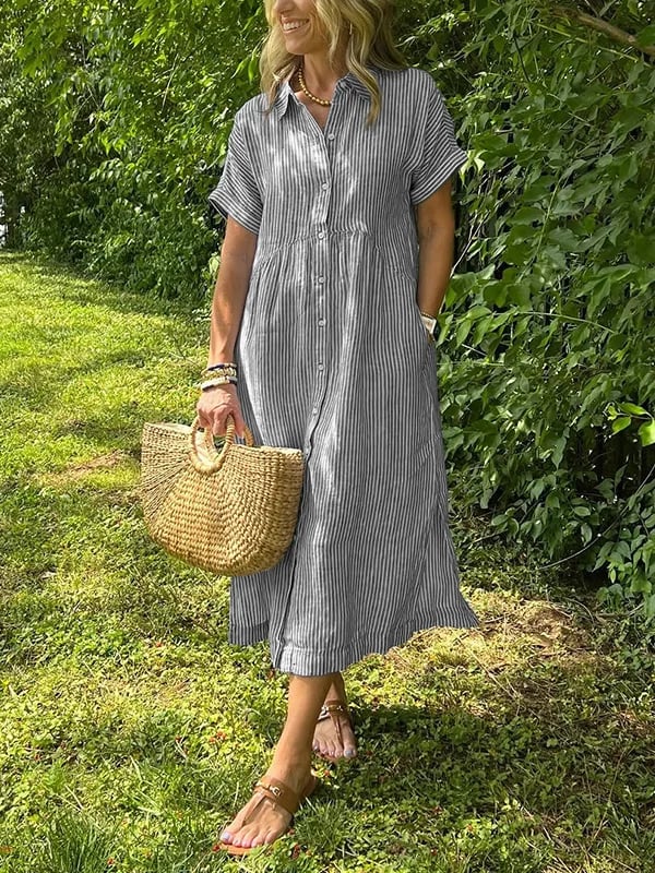 OMNIYA™ | Abito camicia a righe