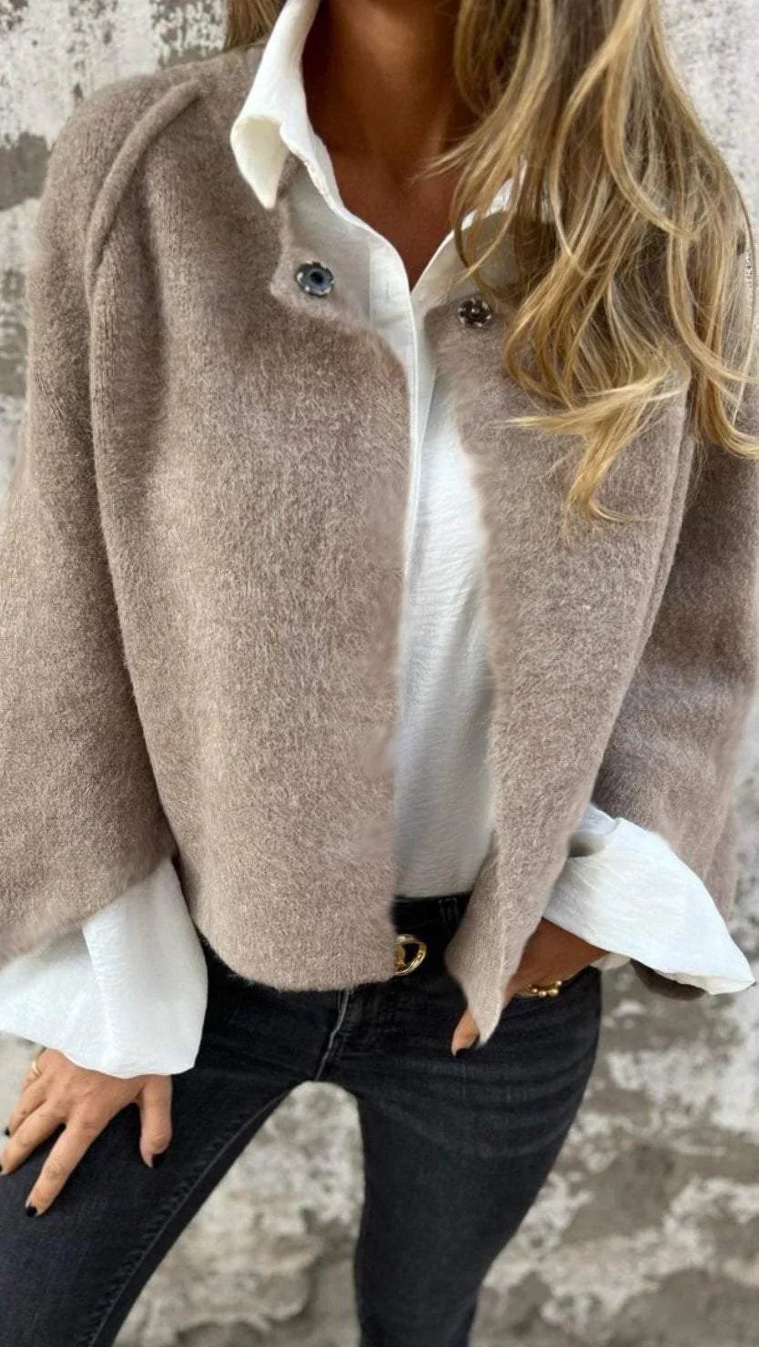 OMNIYA™ | Cappotto di Lana con Collo Rotondo e Maniche Lunghe