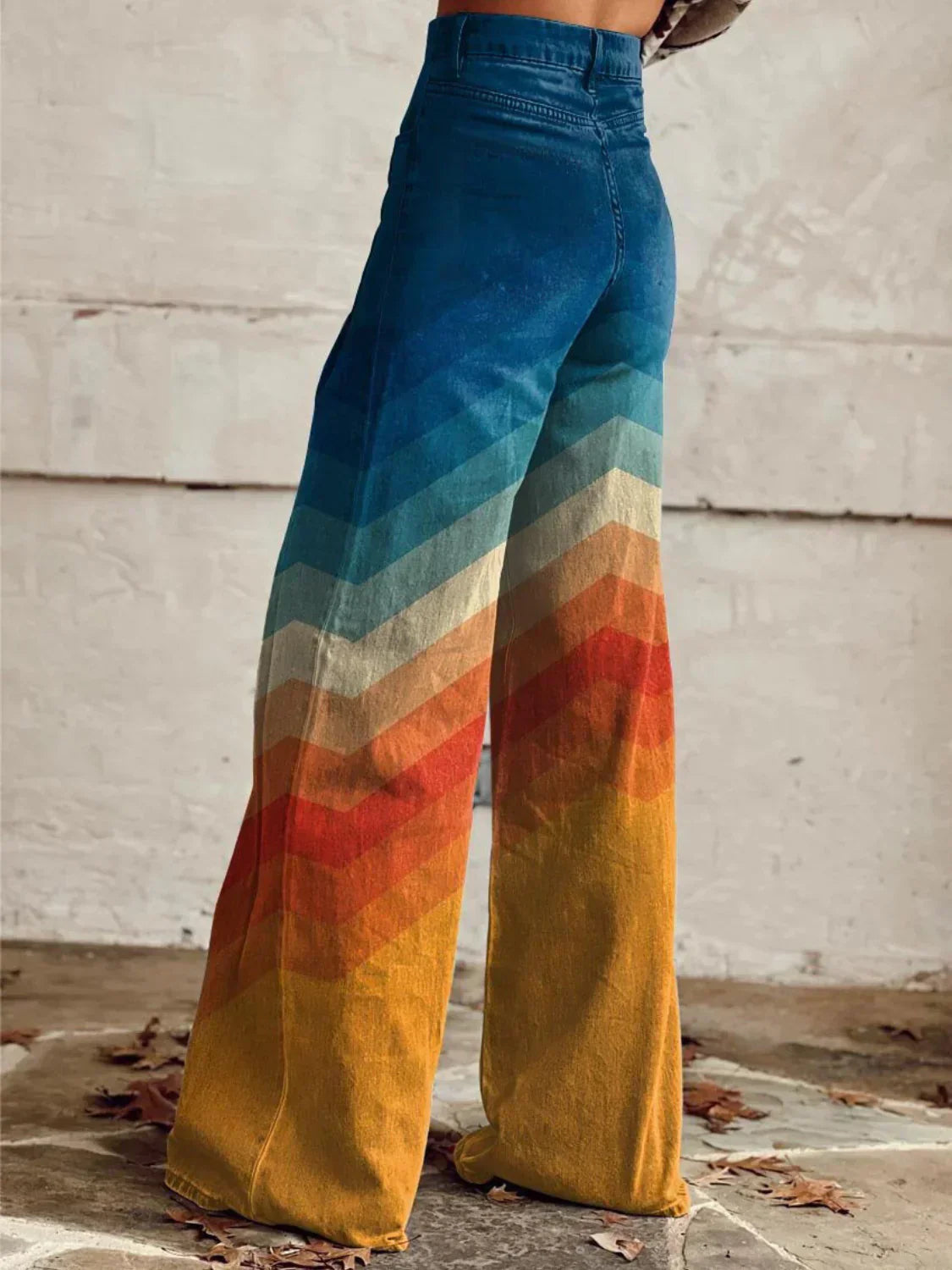 OMNIYA™ | Pantaloni larghi retrò Chevron