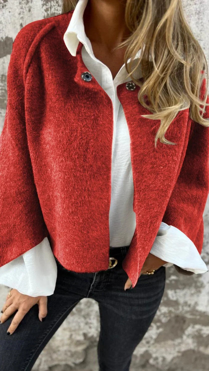 OMNIYA™ | Cappotto di Lana con Collo Rotondo e Maniche Lunghe