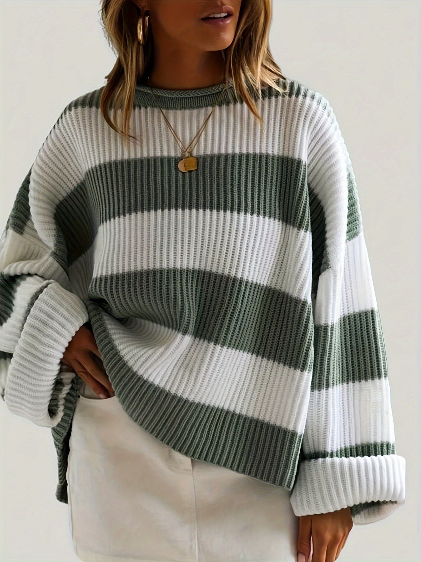 OMNIYA™ | Maglione a collo rotondo a righe