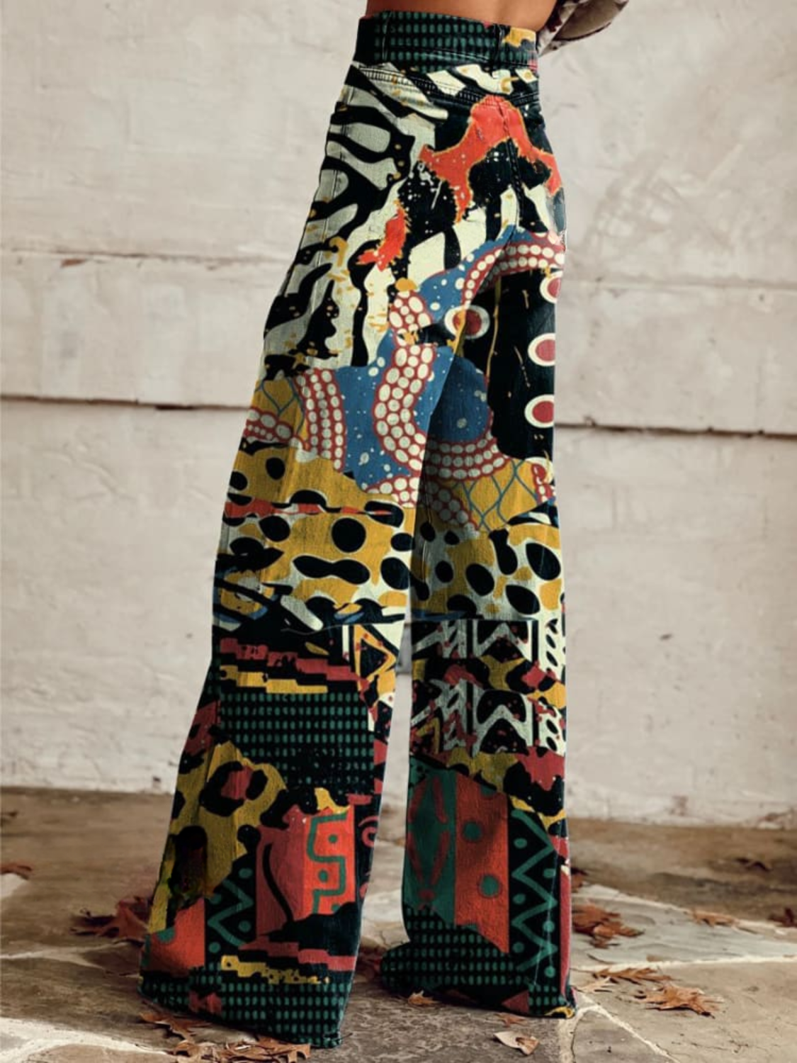 OMNIYA™ | Pantaloni boho vintage con stampa grafica