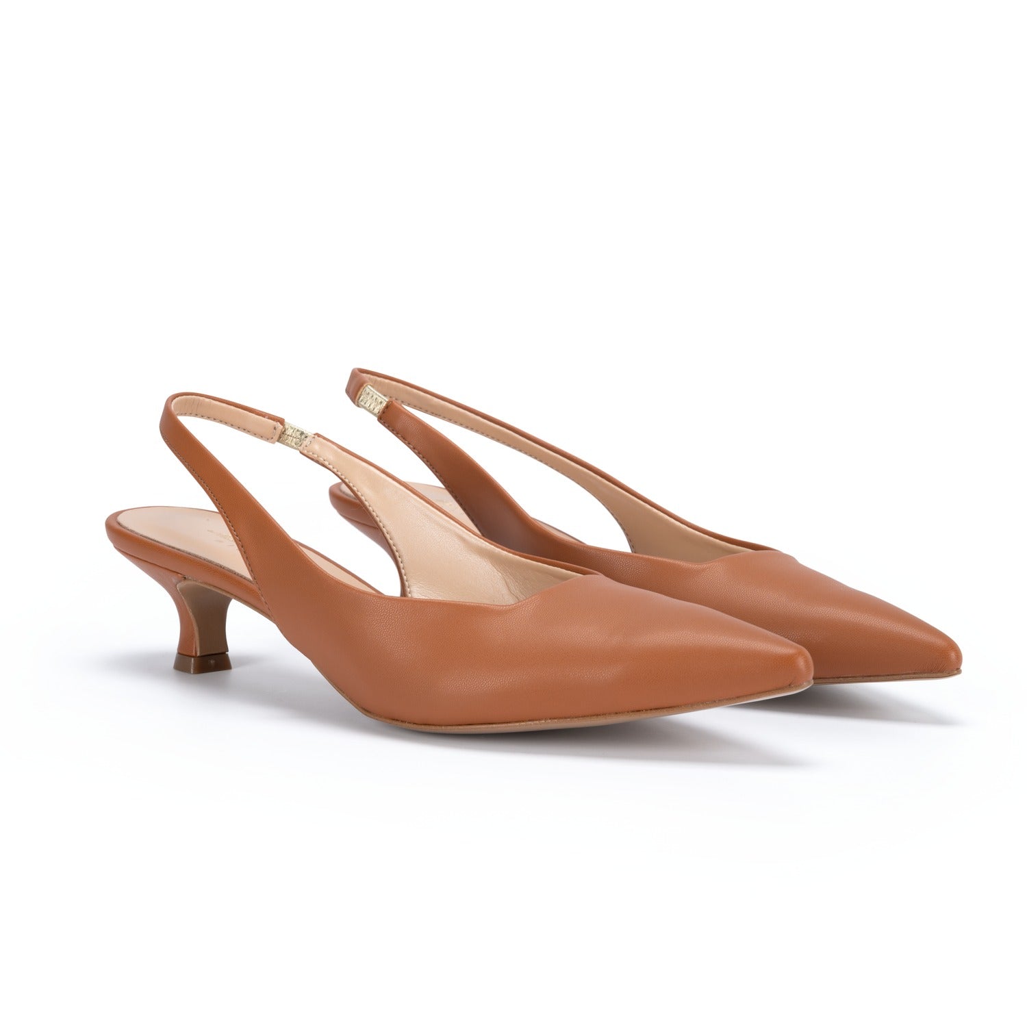 OMNIYA™ | Scarpe con Tacco Basso Cuoio
