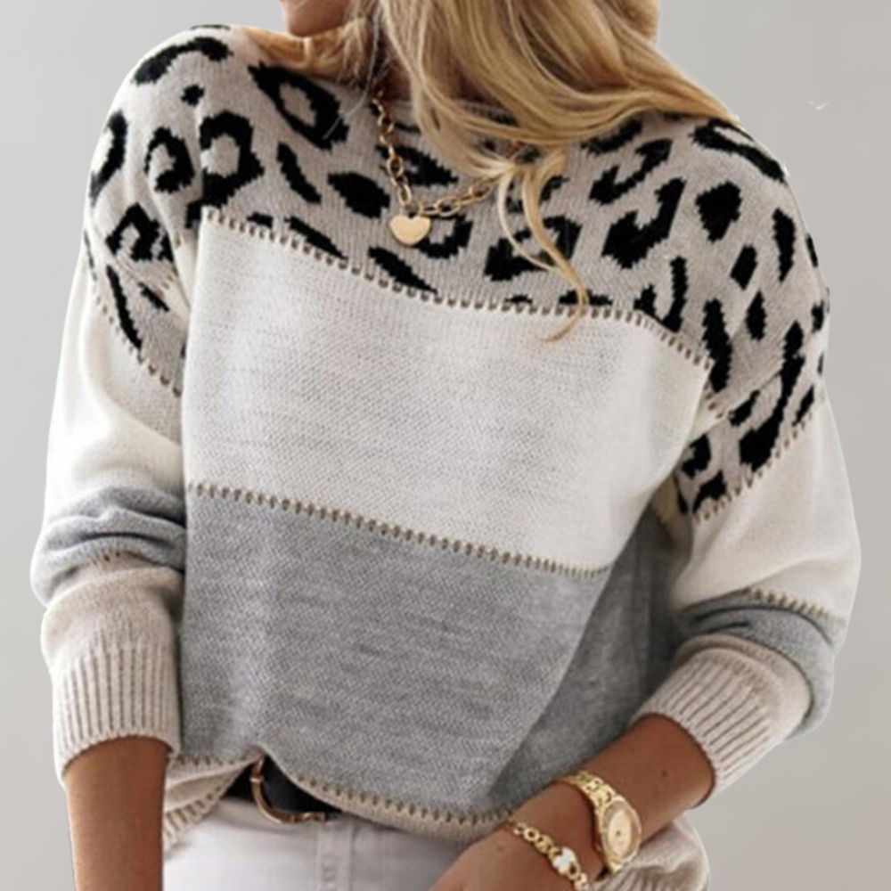 OMNIYA™ | Maglione casual con design leopardato