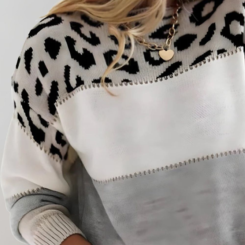 OMNIYA™ | Maglione casual con design leopardato