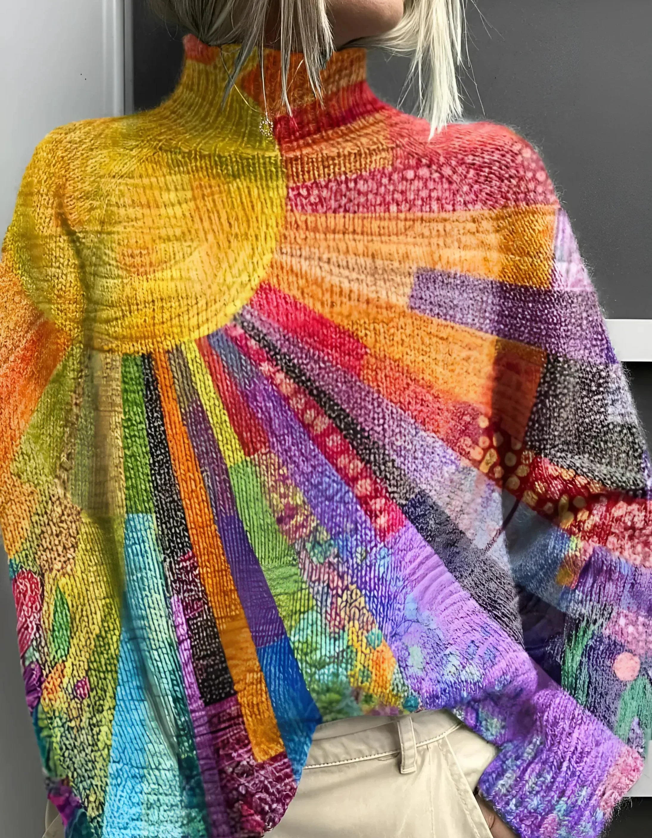 OMNIYA™ | Maglione colorato con colletto a polo