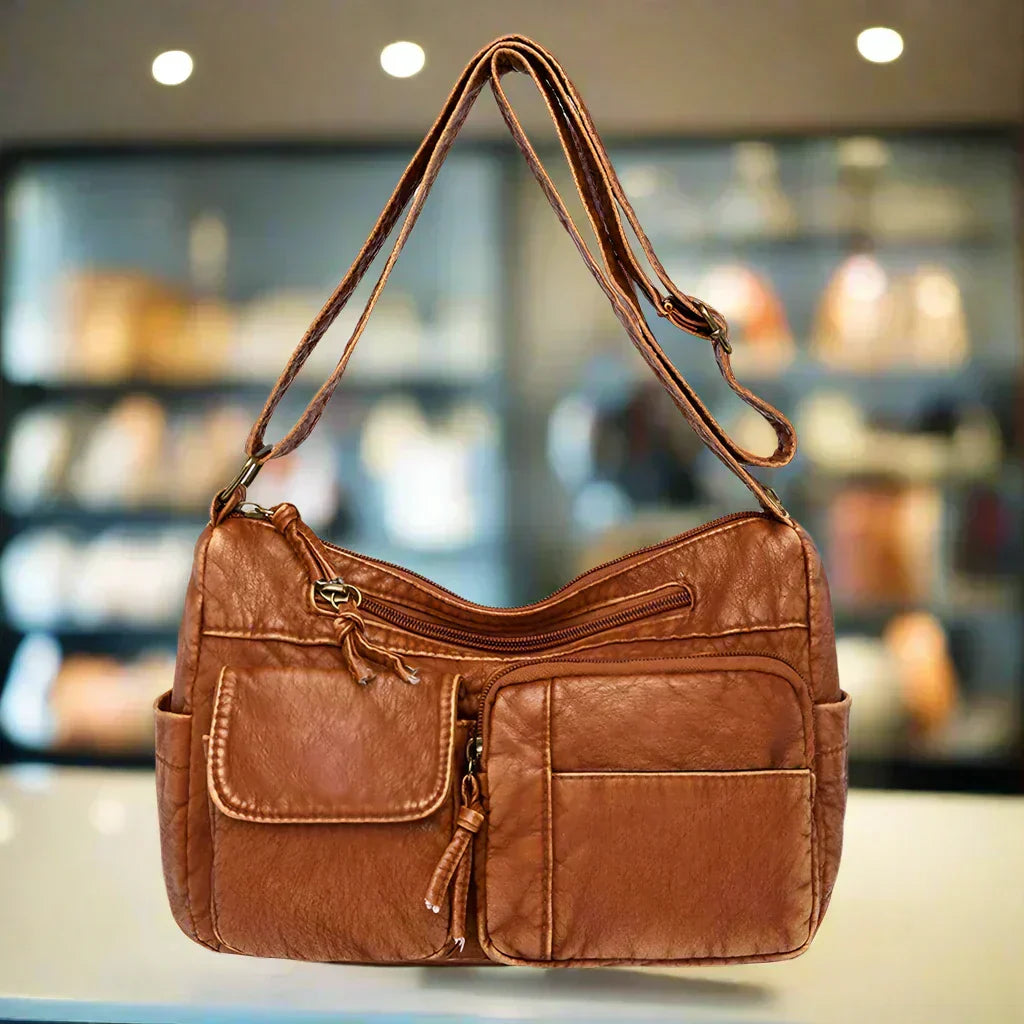 OMNIYA™ | Borsa a tracolla vintage con più scomparti