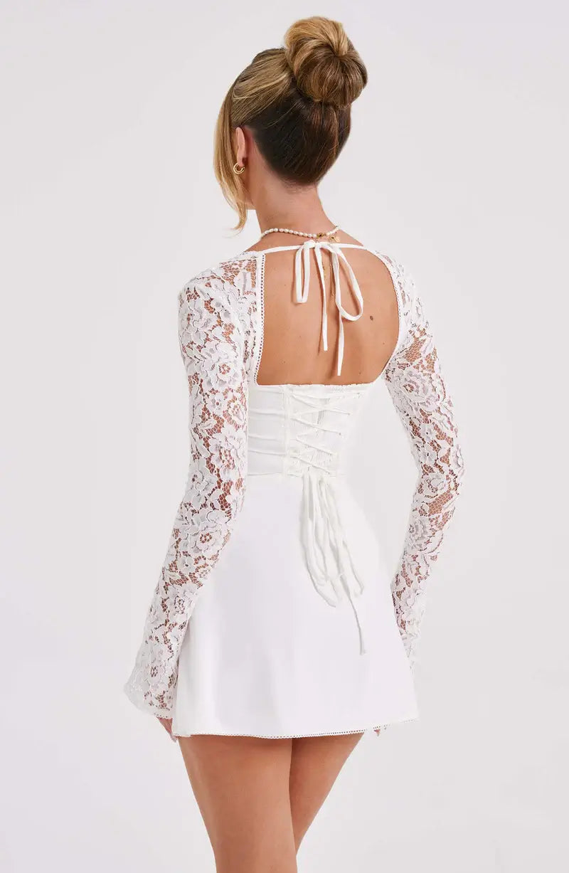 OMNIYA™ | Mini Abito con Dettagli in Pizzo