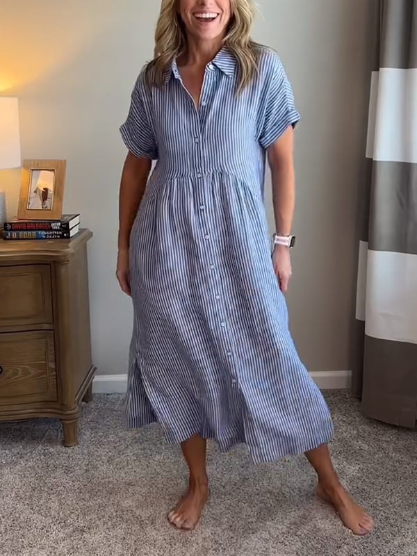 OMNIYA™ | Abito camicia a righe