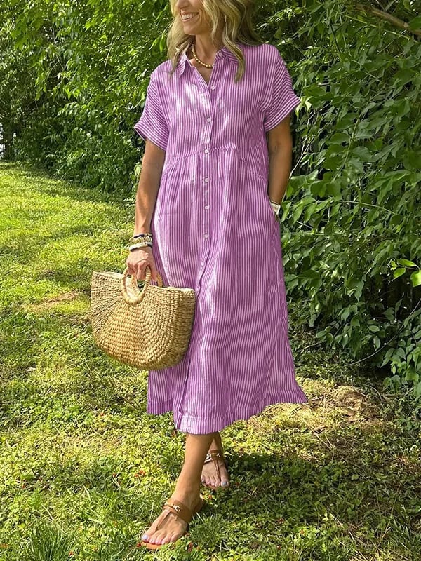 OMNIYA™ | Abito camicia a righe