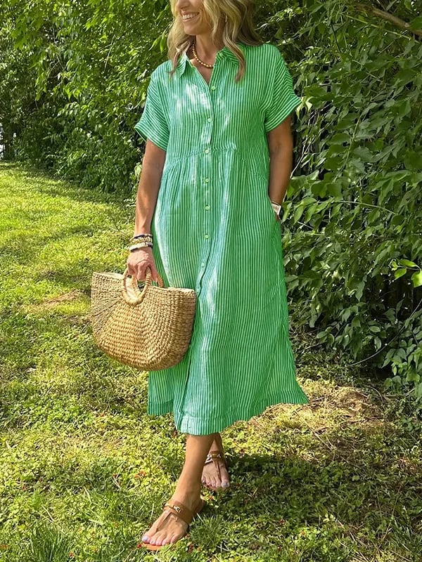 OMNIYA™ | Abito camicia a righe