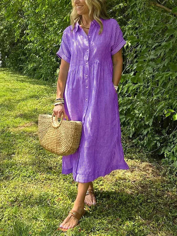OMNIYA™ | Abito camicia a righe