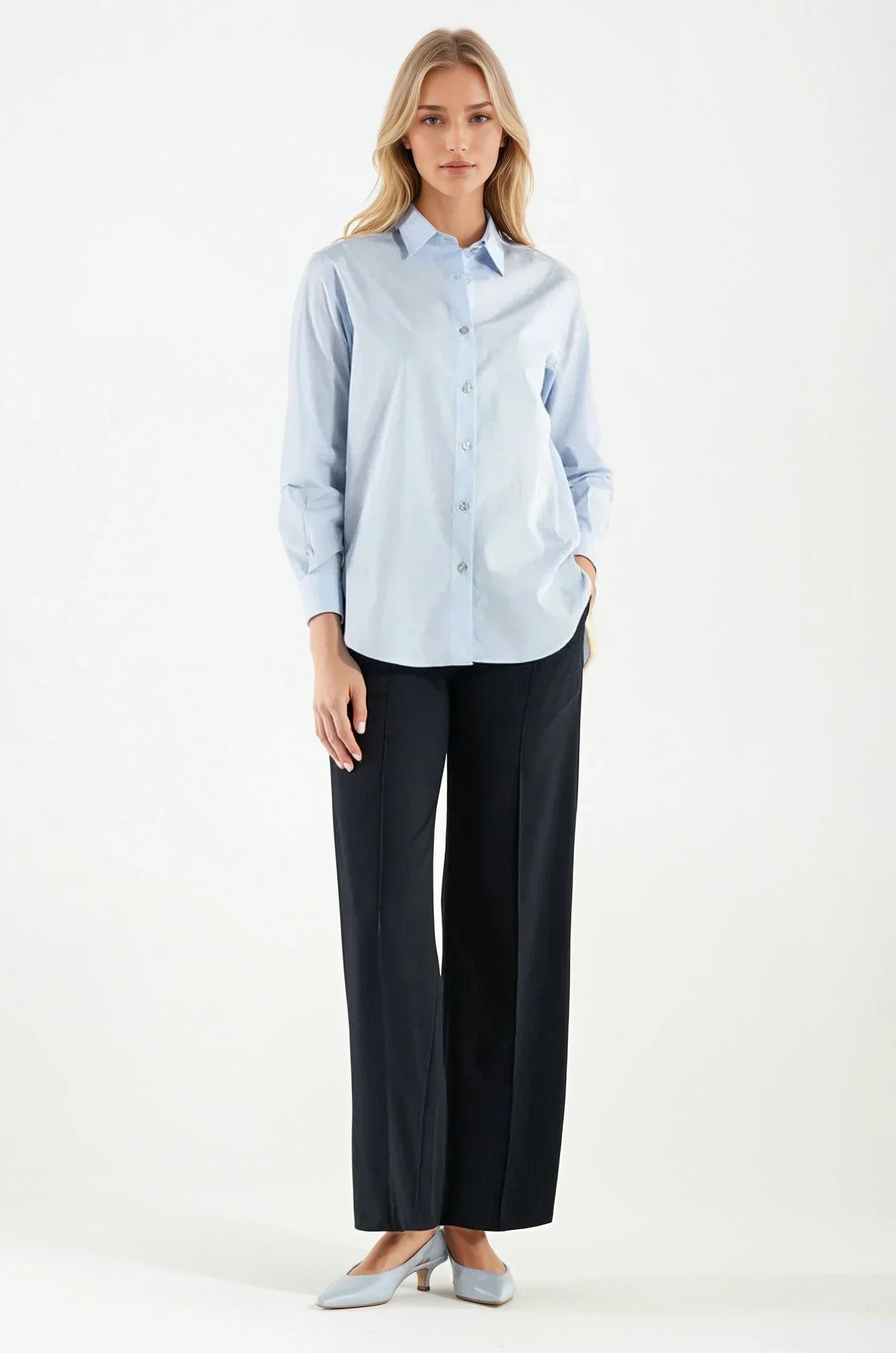 OMNIYA™ | Camicia Azzurra in Cotone