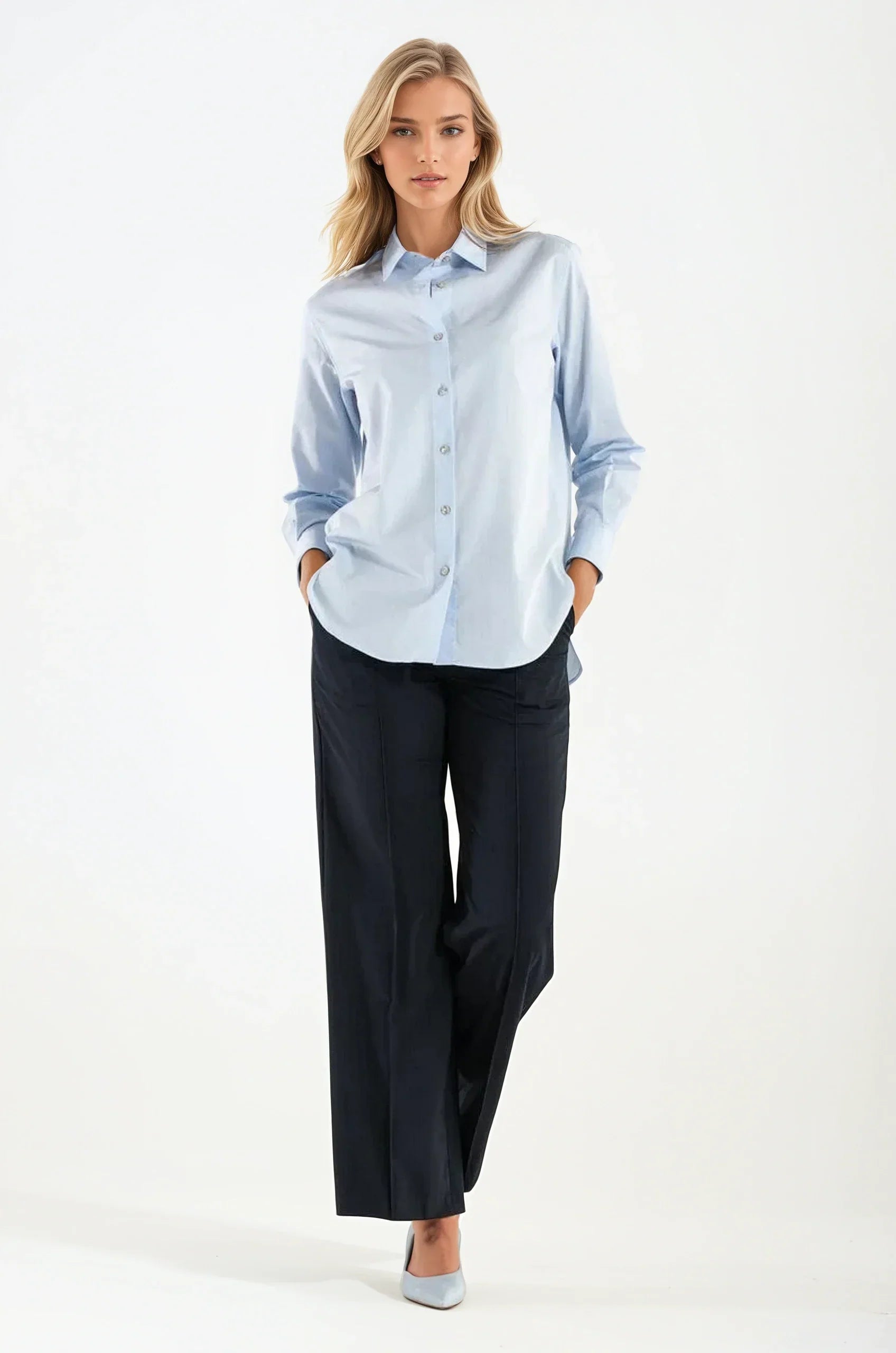 OMNIYA™ | Camicia Azzurra in Cotone