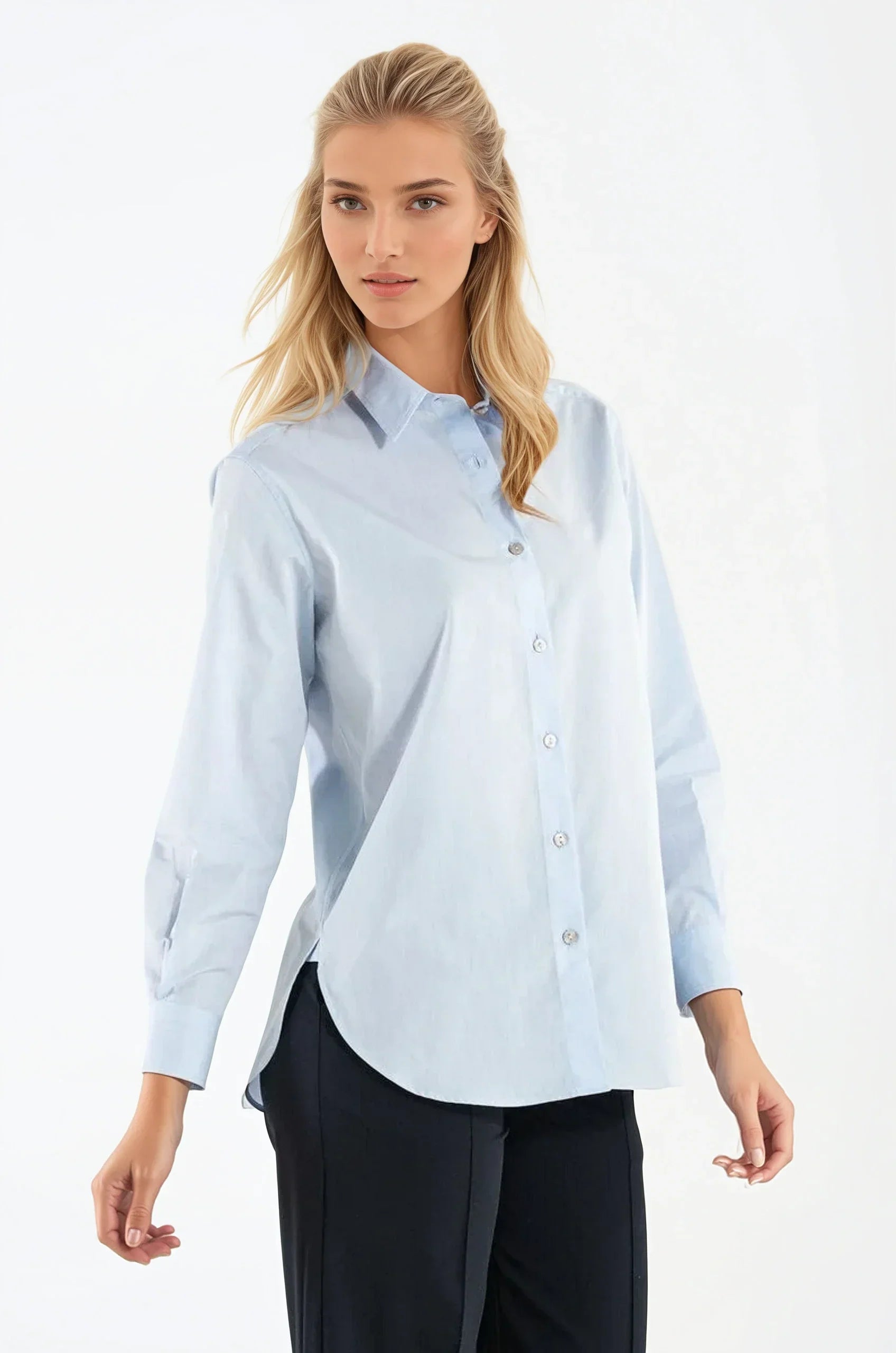 OMNIYA™ | Camicia Azzurra in Cotone