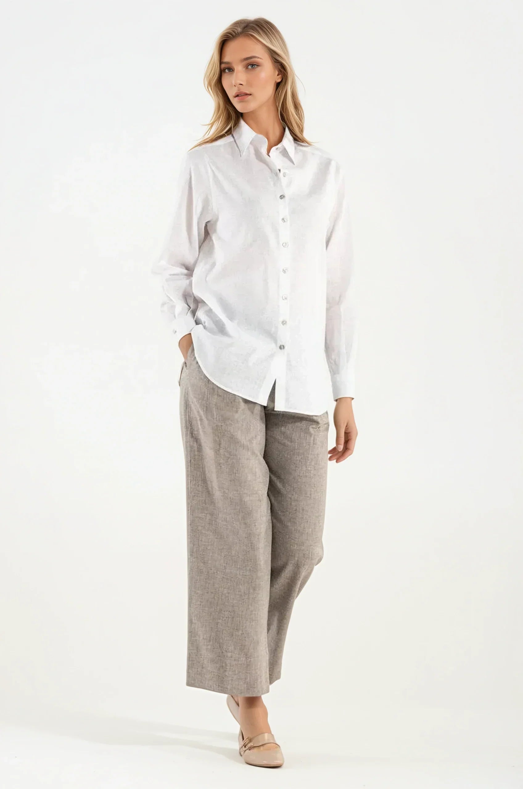 OMNIYA™ | Camicia Bianca in Lino