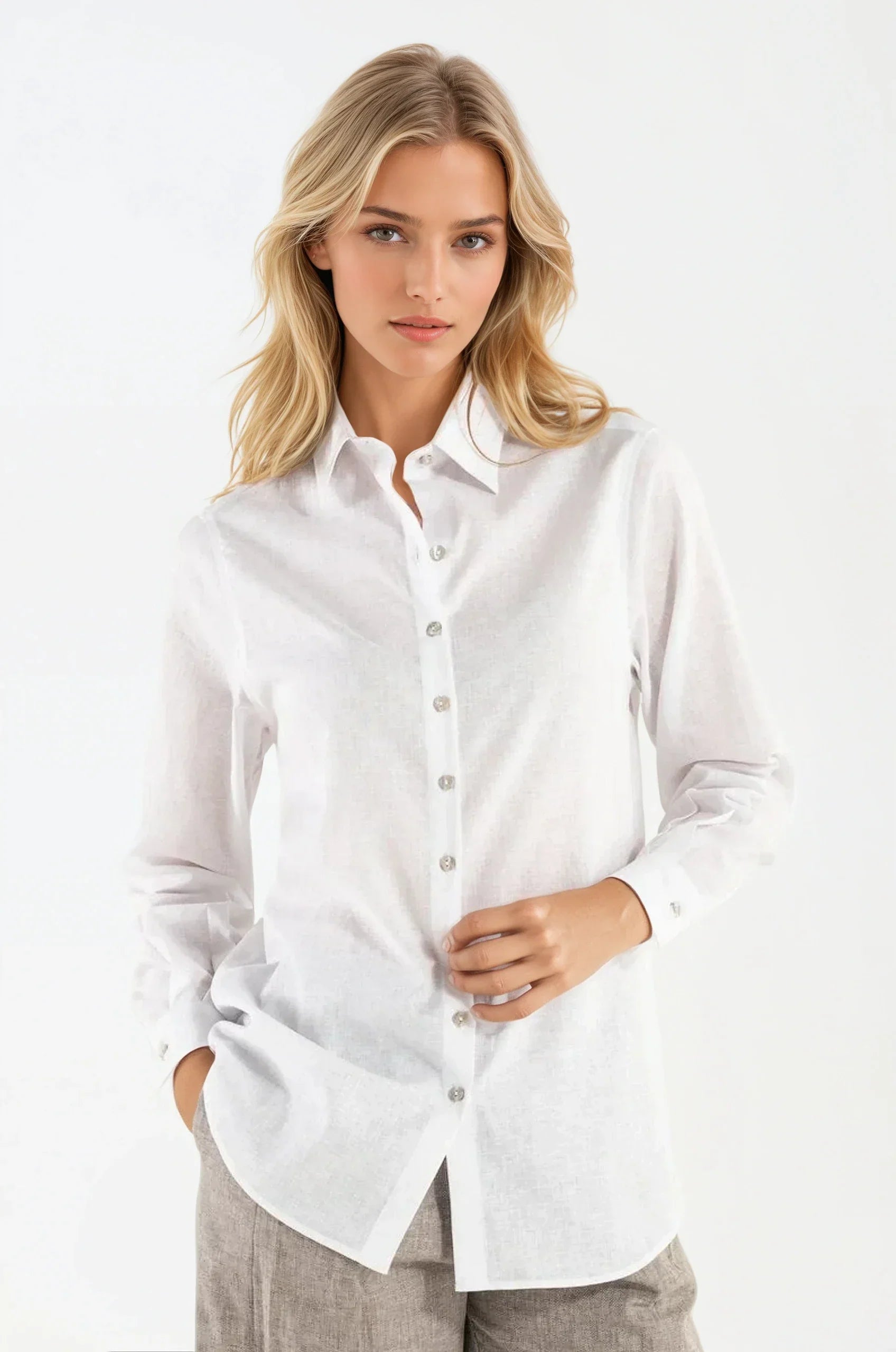 OMNIYA™ | Camicia Bianca in Lino