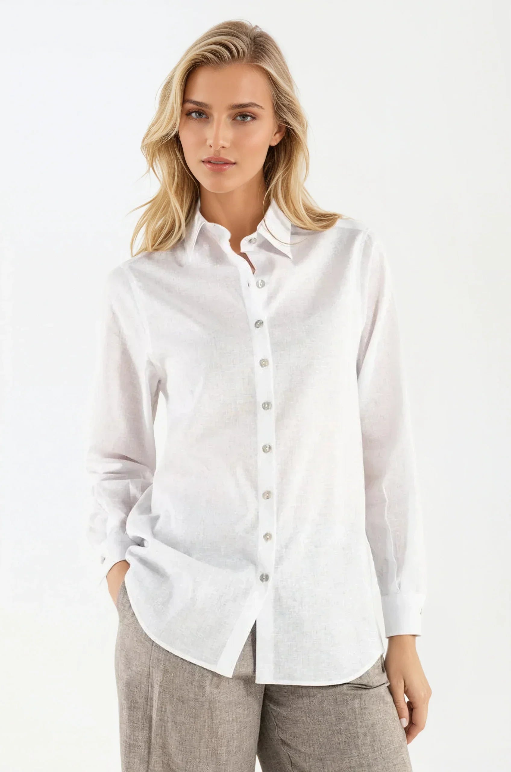 OMNIYA™ | Camicia Bianca in Lino
