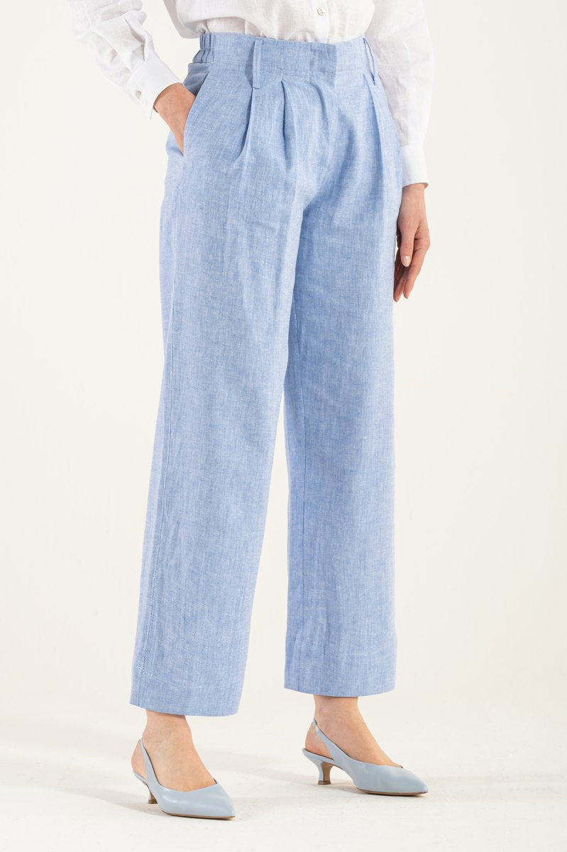 OMNIYA™ | Pantalone Cielo con Chiusura a Bottone