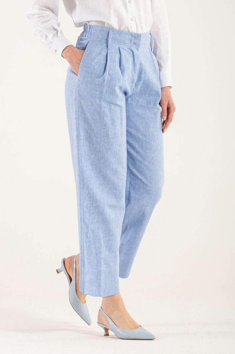 OMNIYA™ | Pantalone Cielo con Chiusura a Bottone