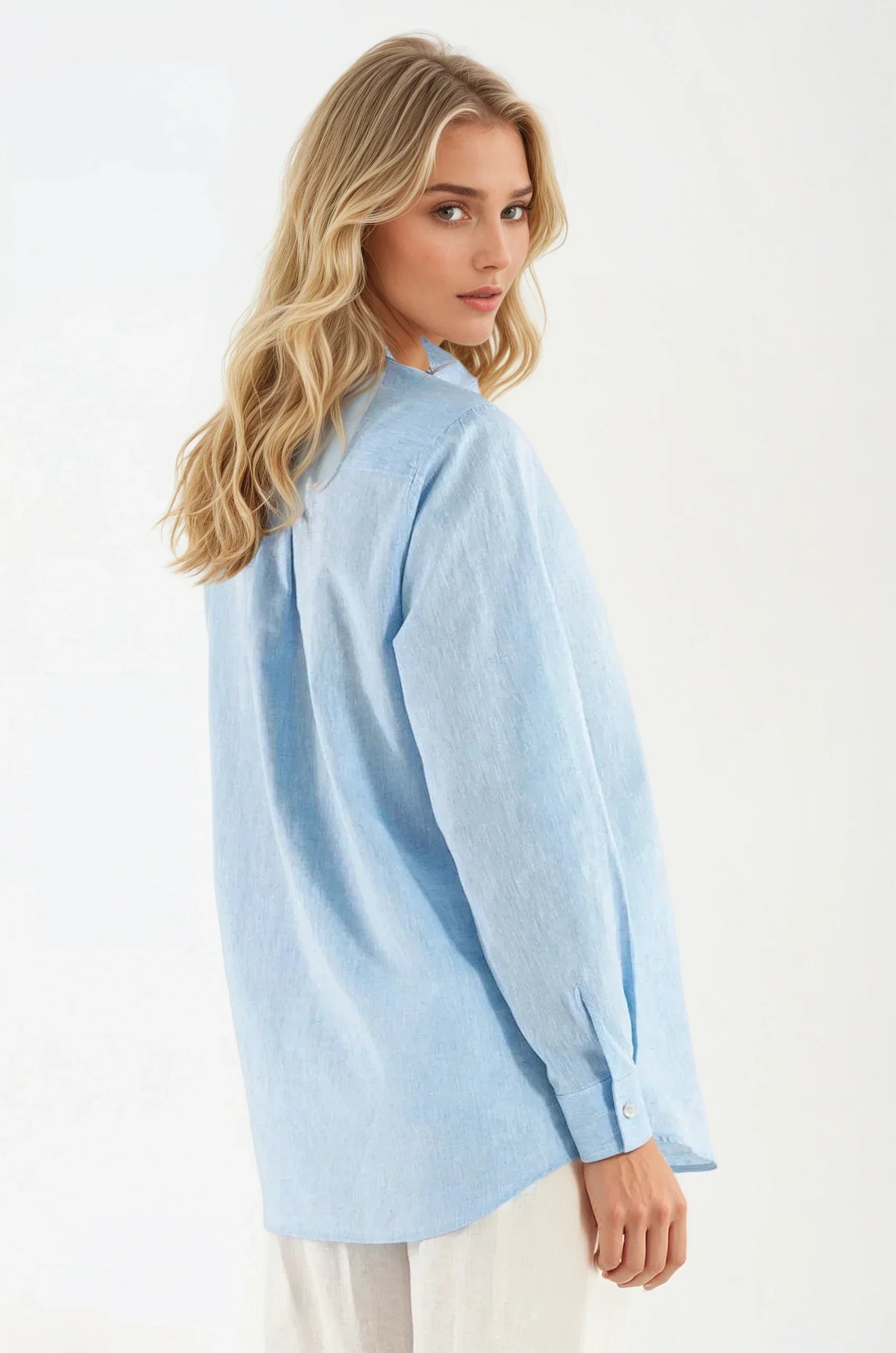 OMNIYA™ | Camicia Azzurra in Lino