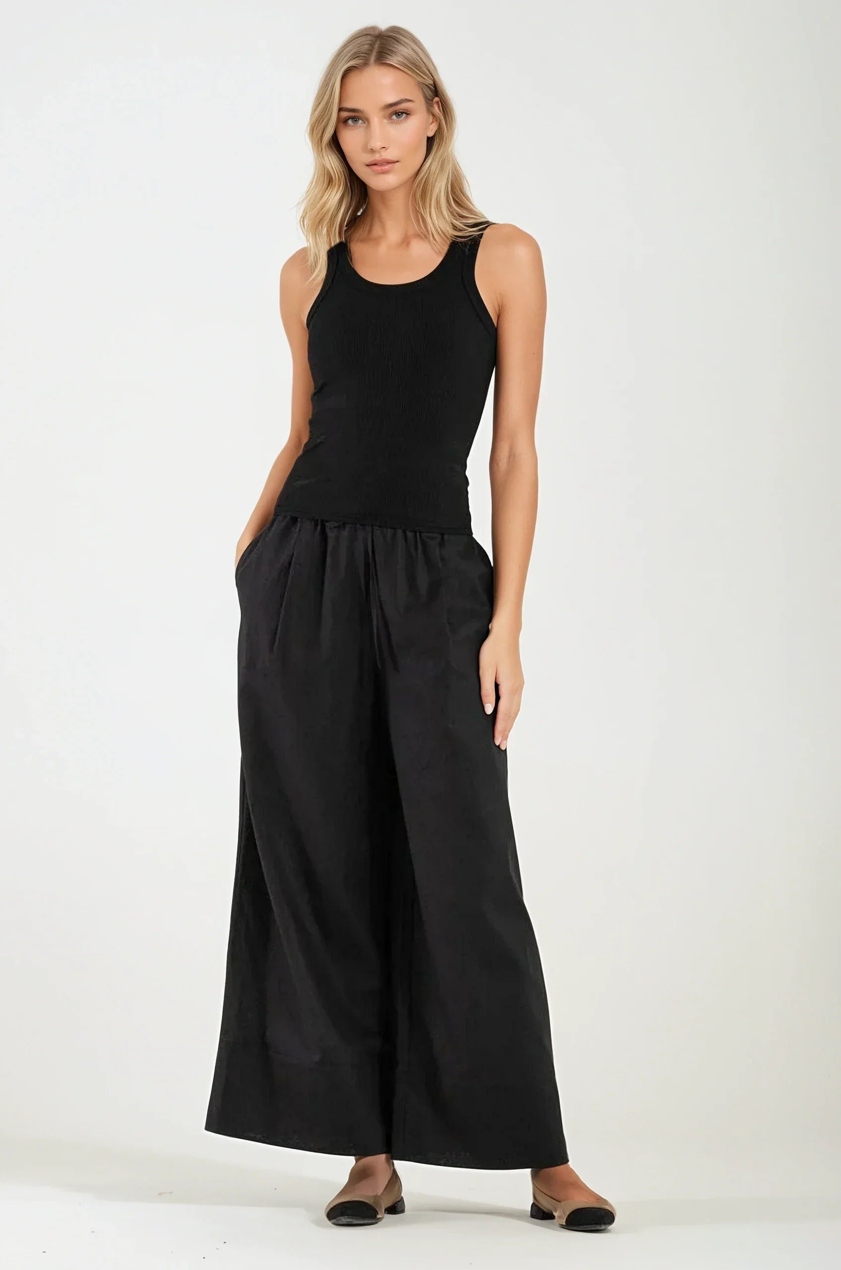 OMNIYA™ | Canotta in Cotone Naturale Nera