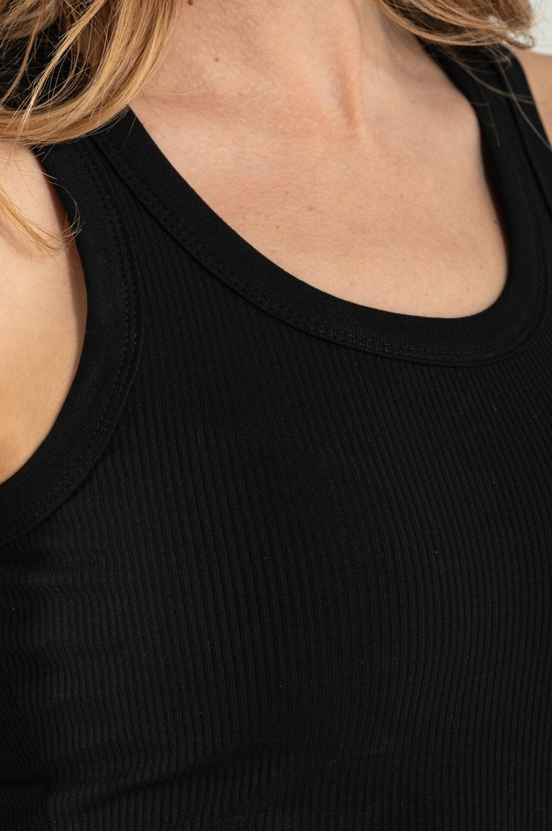 OMNIYA™ | Canotta in Cotone Naturale Nera