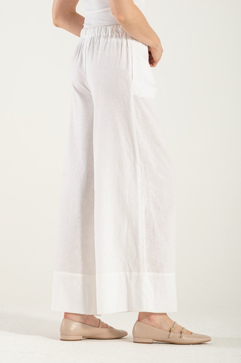 OMNIYA™ | Pantalone Bianco con Laccio in Vita
