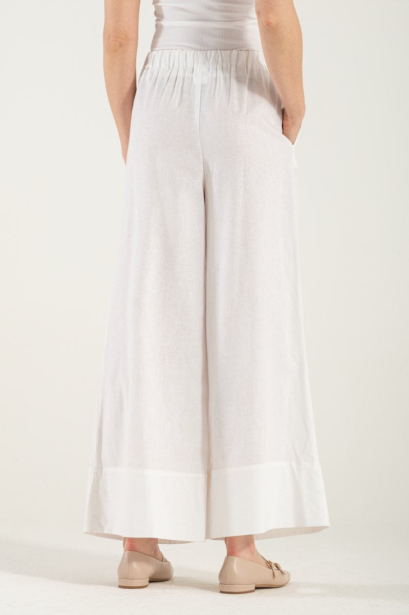 OMNIYA™ | Pantalone Bianco con Laccio in Vita