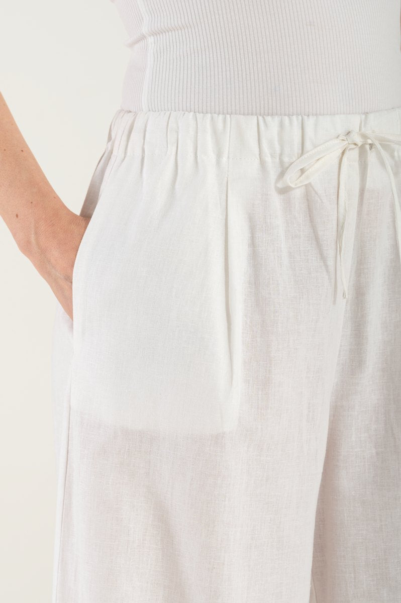 OMNIYA™ | Pantalone Bianco con Laccio in Vita